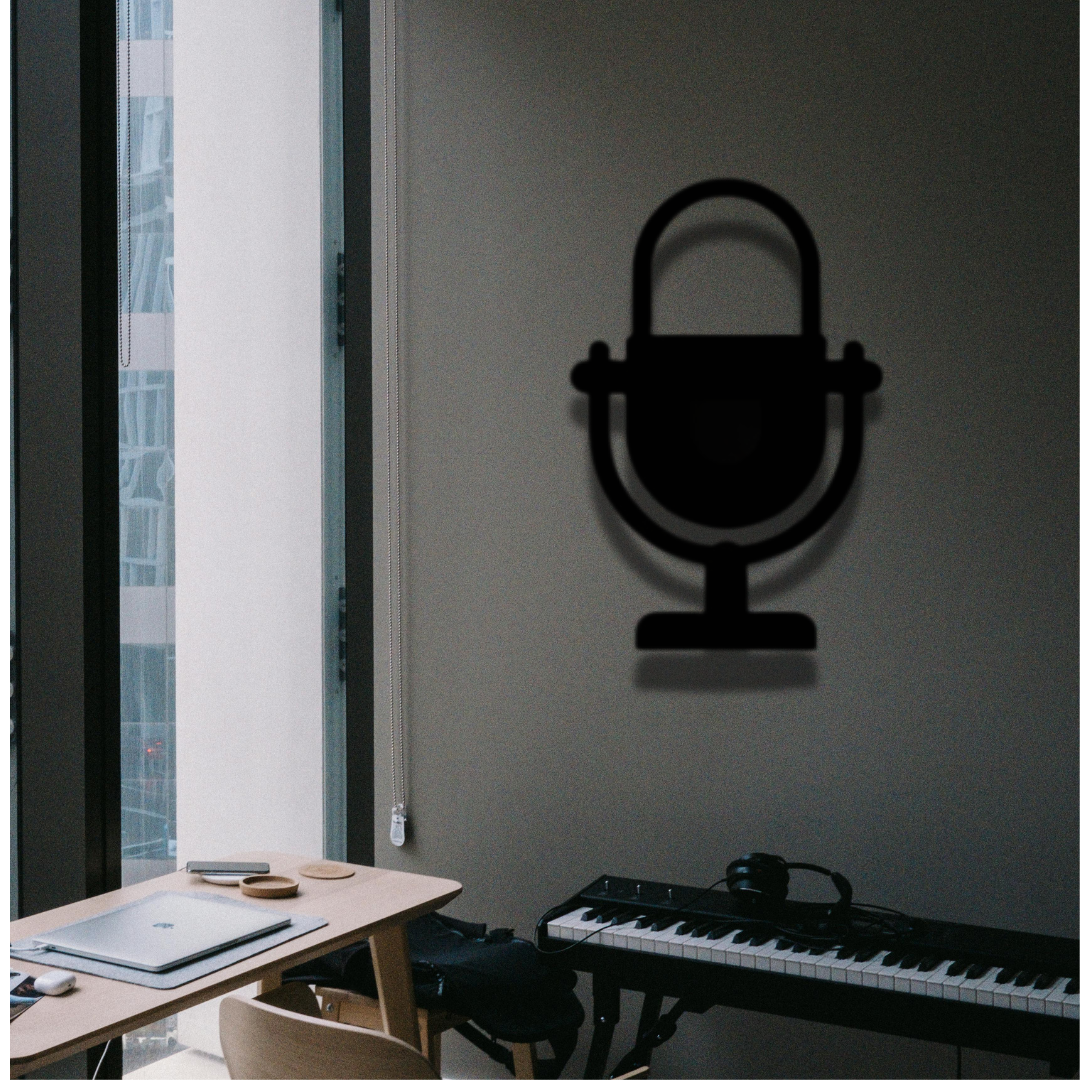 Microphone Object Metal Wall Art
