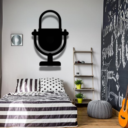 Microphone Object Metal Wall Art