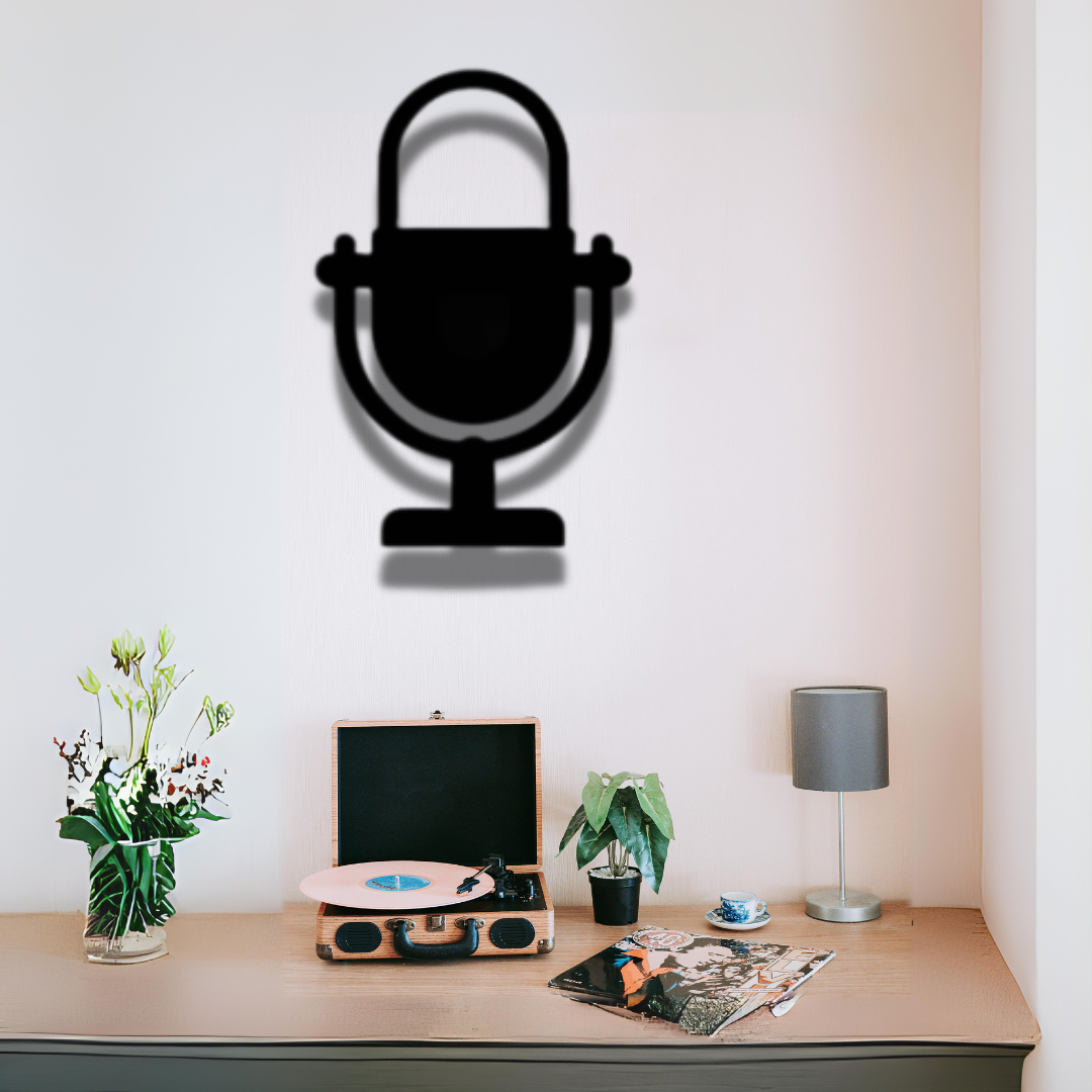 Microphone Object Metal Wall Art