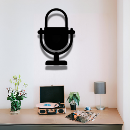 Microphone Object Metal Wall Art